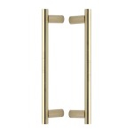 M Marcus Heritage Brass Back to Back Door Pull Handle 19mm Round Bar Design 336mm length